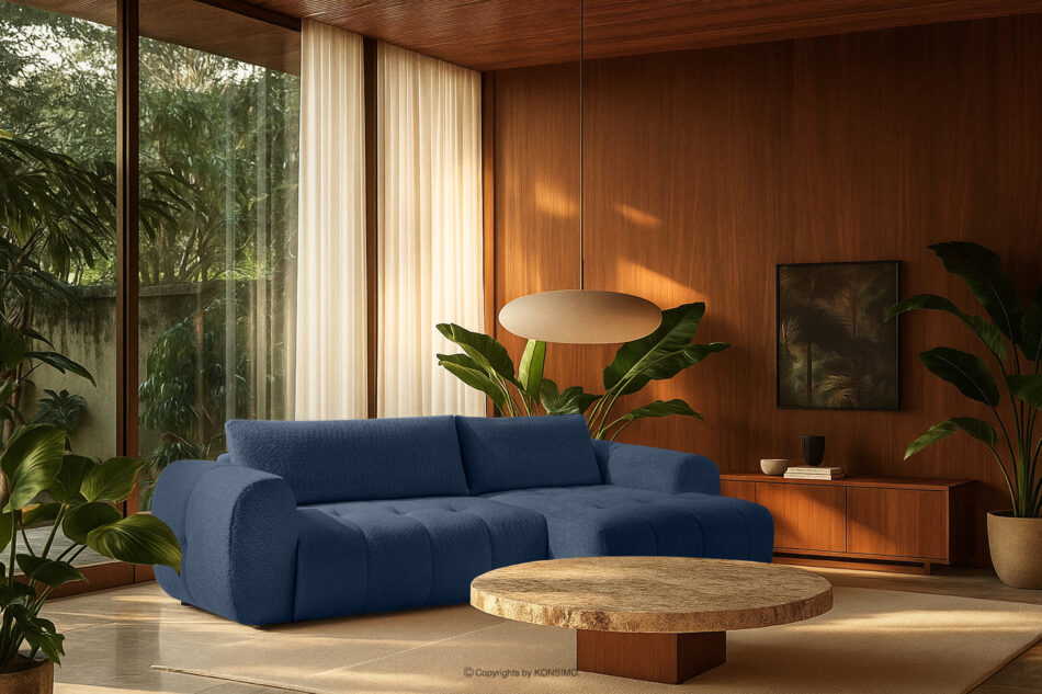 LIRA Narożnik boucle w stylu japandi granatowy prawy granatowy - zdjęcie 22