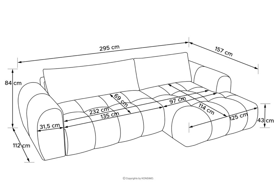 LIRA Narożnik w tkaninie boucle beżowy prawy beżowy - zdjęcie 23