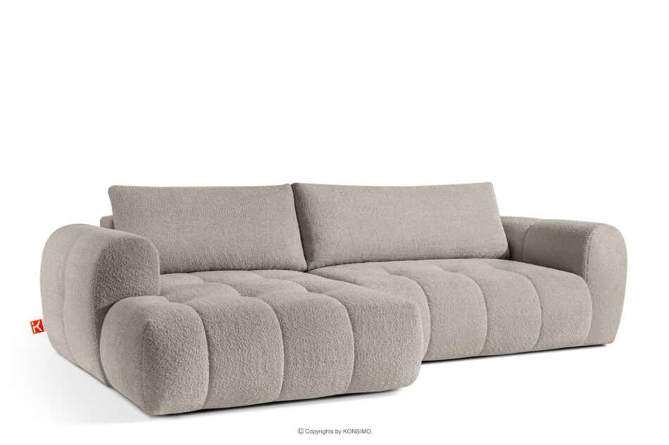 LIRA Narożnik w tkaninie boucle szary lewy szary - zdjęcie 3