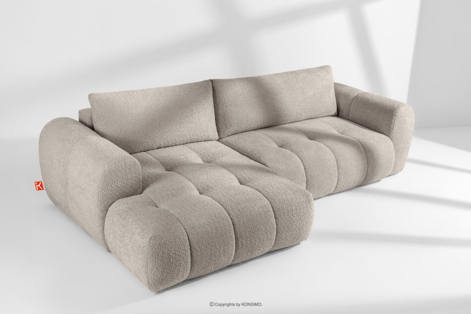 LIRA Narożnik w tkaninie boucle szary lewy szary - zdjęcie 1