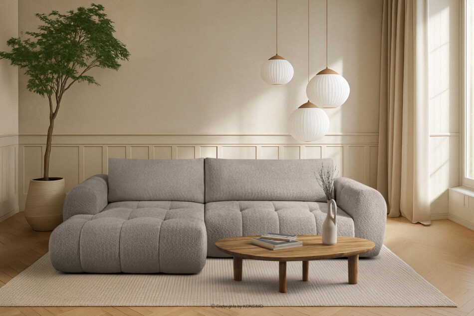 LIRA Narożnik w tkaninie boucle szary lewy szary - zdjęcie 21