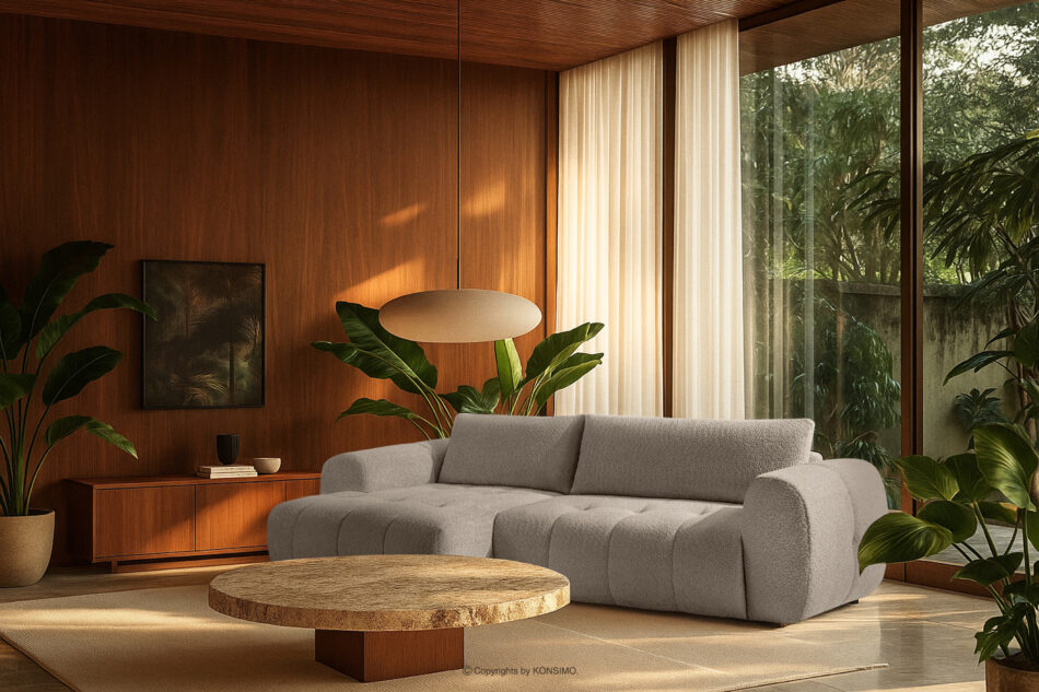 LIRA Narożnik w tkaninie boucle szary lewy szary - zdjęcie 22