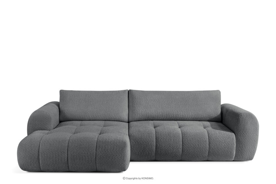 LIRA Narożnik boucle w stylu japandi ciemny szary lewy ciemny szary - zdjęcie 0