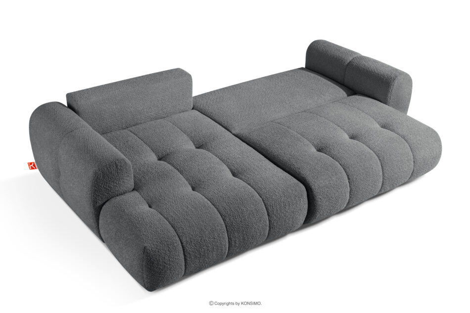 LIRA Narożnik boucle w stylu japandi ciemny szary lewy ciemny szary - zdjęcie 5