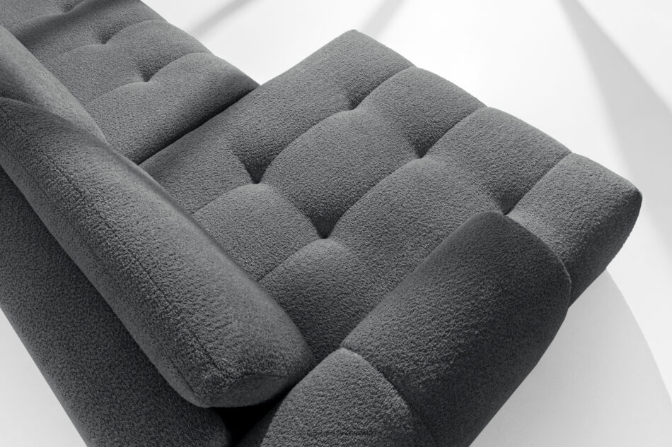 LIRA Narożnik boucle w stylu japandi ciemny szary lewy ciemny szary - zdjęcie 10