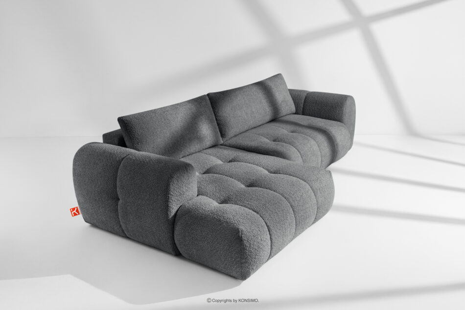 LIRA Narożnik boucle w stylu japandi ciemny szary lewy ciemny szary - zdjęcie 18