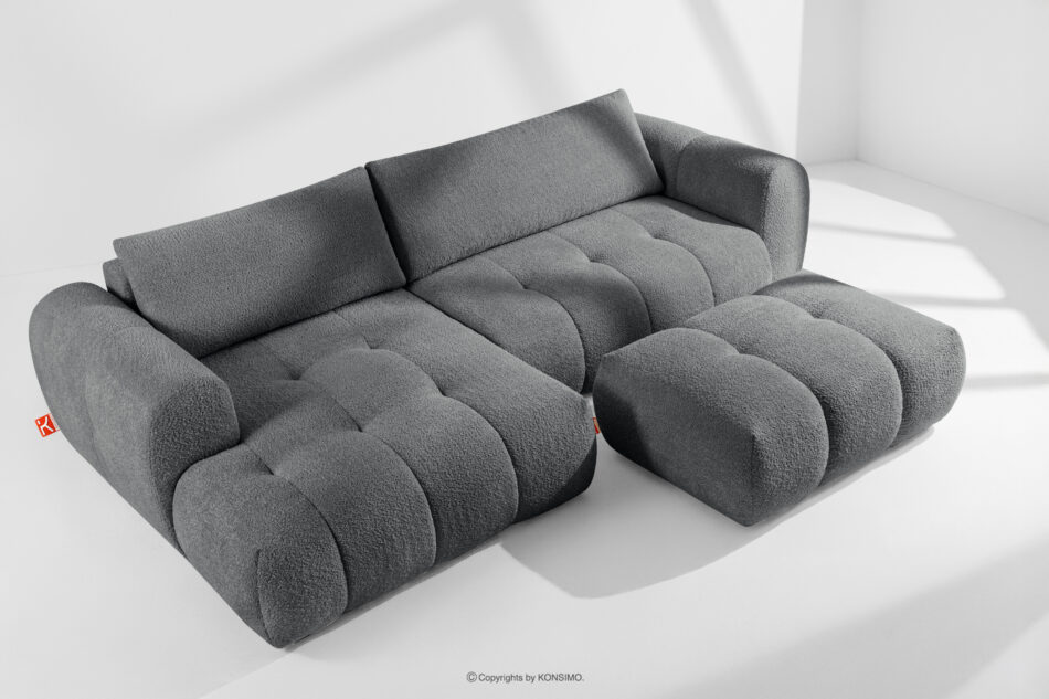 LIRA Narożnik boucle w stylu japandi ciemny szary lewy ciemny szary - zdjęcie 19