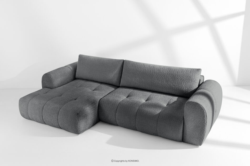 LIRA Narożnik boucle w stylu japandi ciemny szary lewy ciemny szary - zdjęcie 20