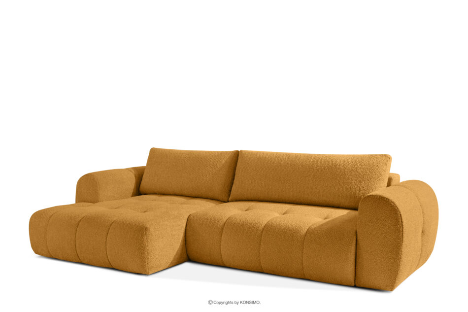 LIRA Narożnik boucle w stylu japandi miodowy lewy miodowy - zdjęcie 2