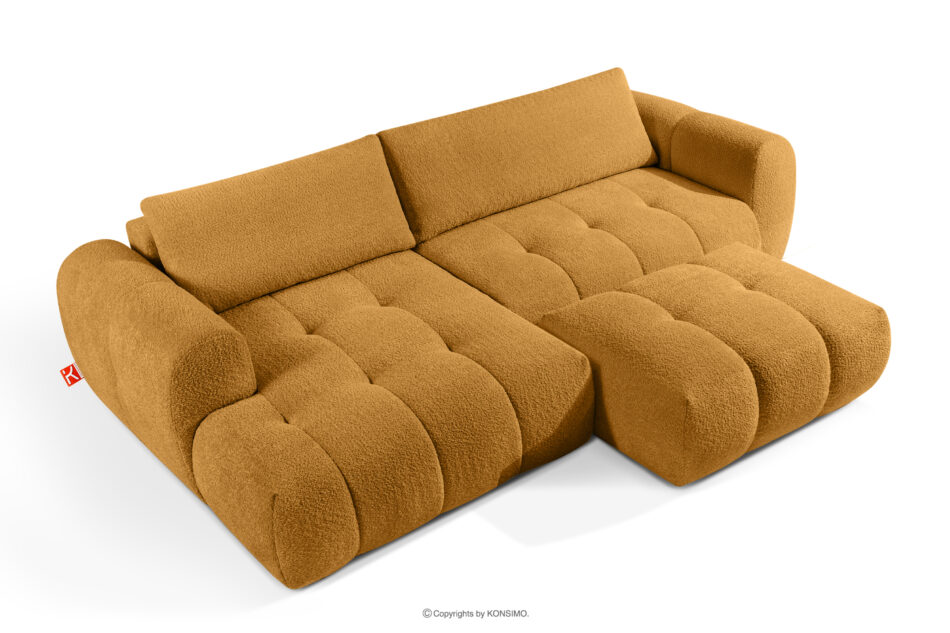 LIRA Narożnik boucle w stylu japandi miodowy lewy miodowy - zdjęcie 7