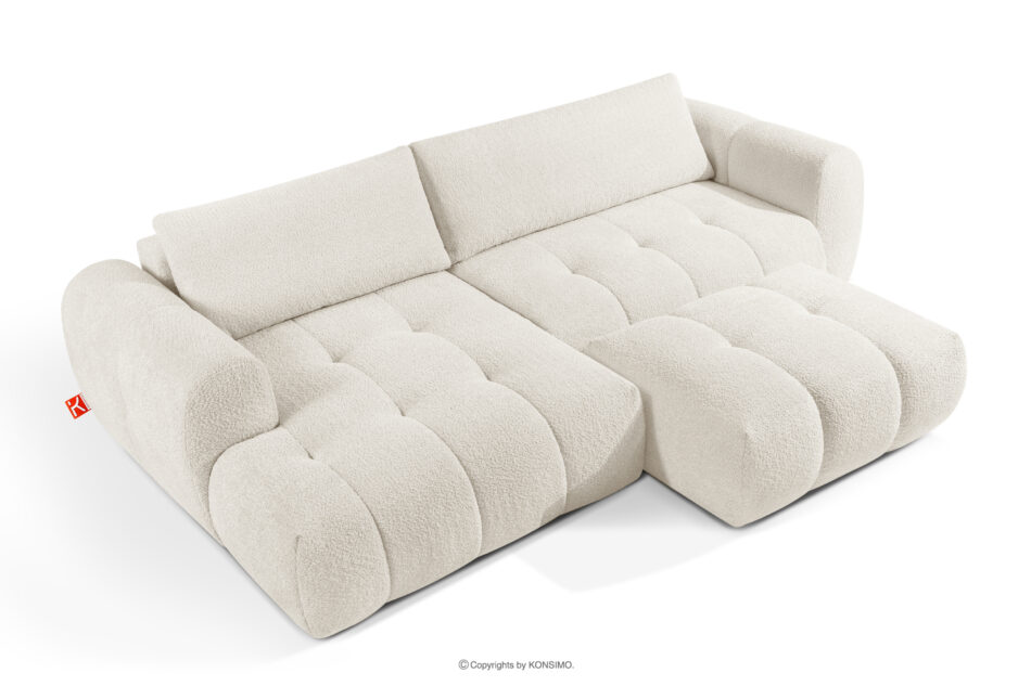 LIRA Narożnik w tkaninie boucle biały lewy biały - zdjęcie 7