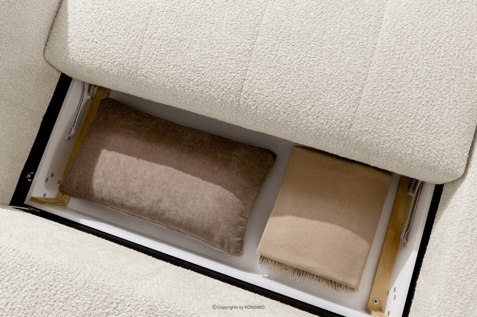 LIRA Narożnik w tkaninie boucle biały lewy biały - zdjęcie 16