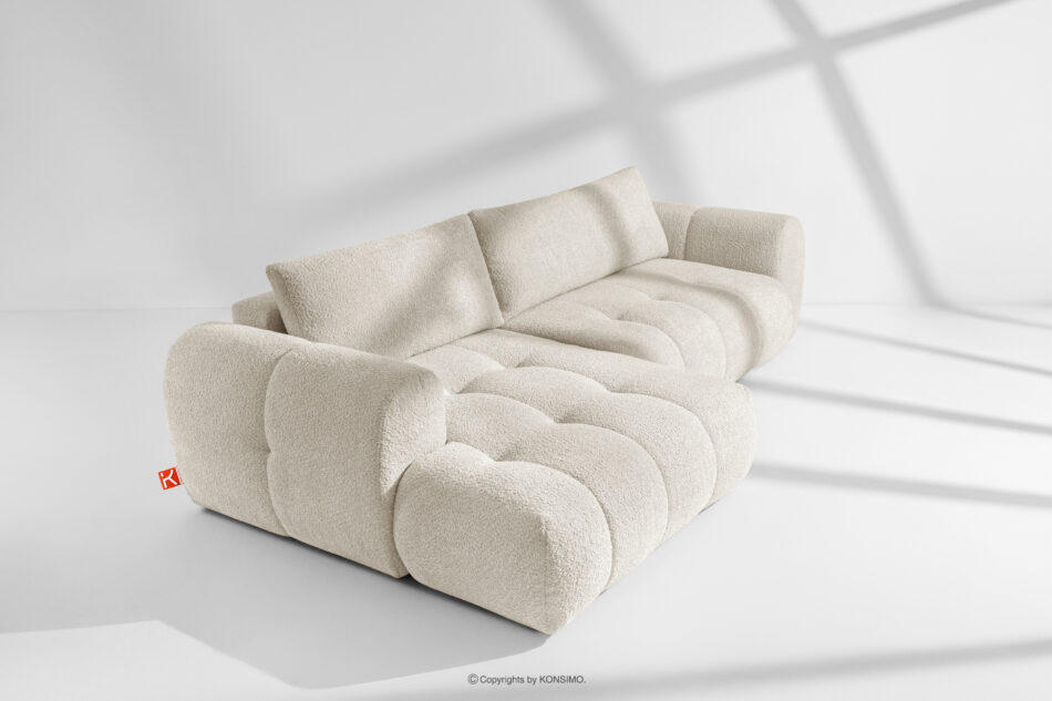 LIRA Narożnik w tkaninie boucle biały lewy biały - zdjęcie 18