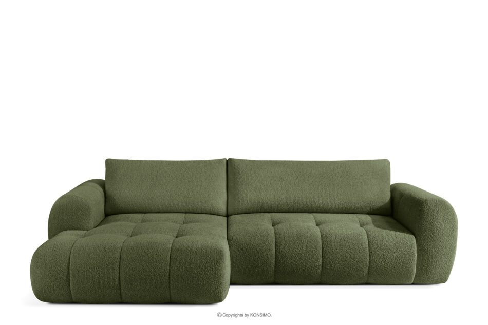 LIRA Narożnik boucle w stylu japandi oliwkowy lewy oliwkowy - zdjęcie 0