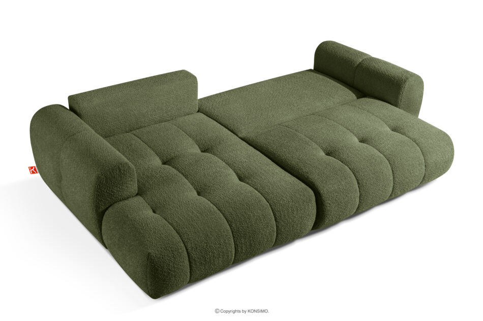 LIRA Narożnik boucle w stylu japandi oliwkowy lewy oliwkowy - zdjęcie 5