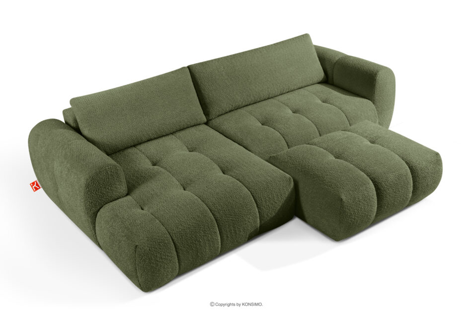 LIRA Narożnik boucle w stylu japandi oliwkowy lewy oliwkowy - zdjęcie 7