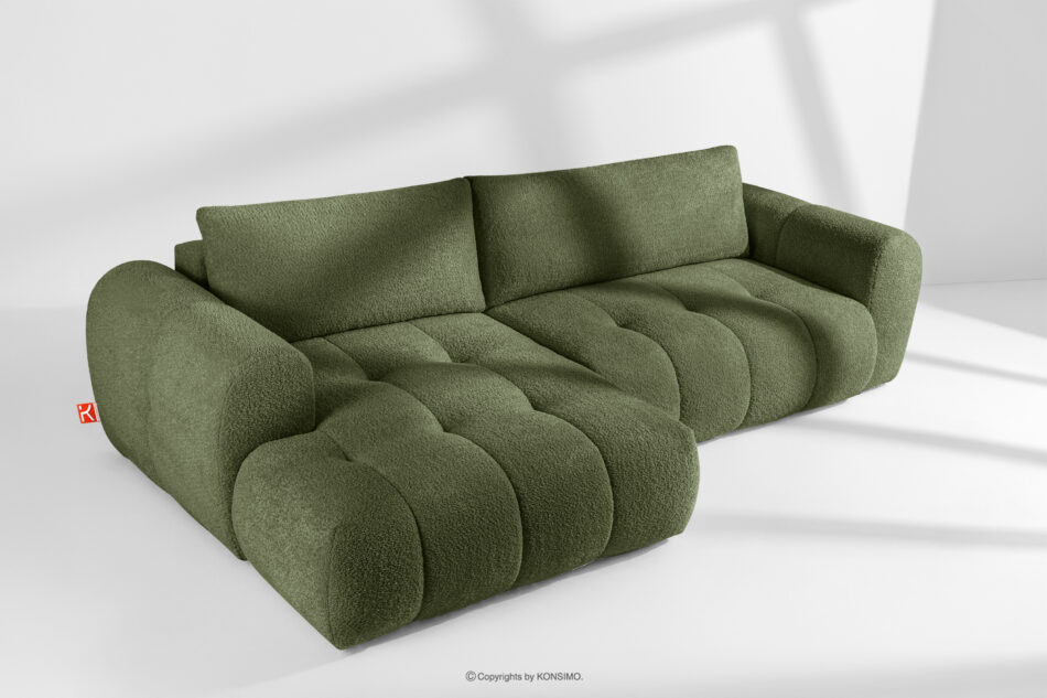 LIRA Narożnik boucle w stylu japandi oliwkowy lewy oliwkowy - zdjęcie 1