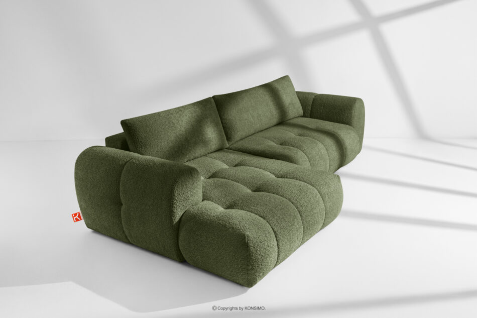 LIRA Narożnik boucle w stylu japandi oliwkowy lewy oliwkowy - zdjęcie 18