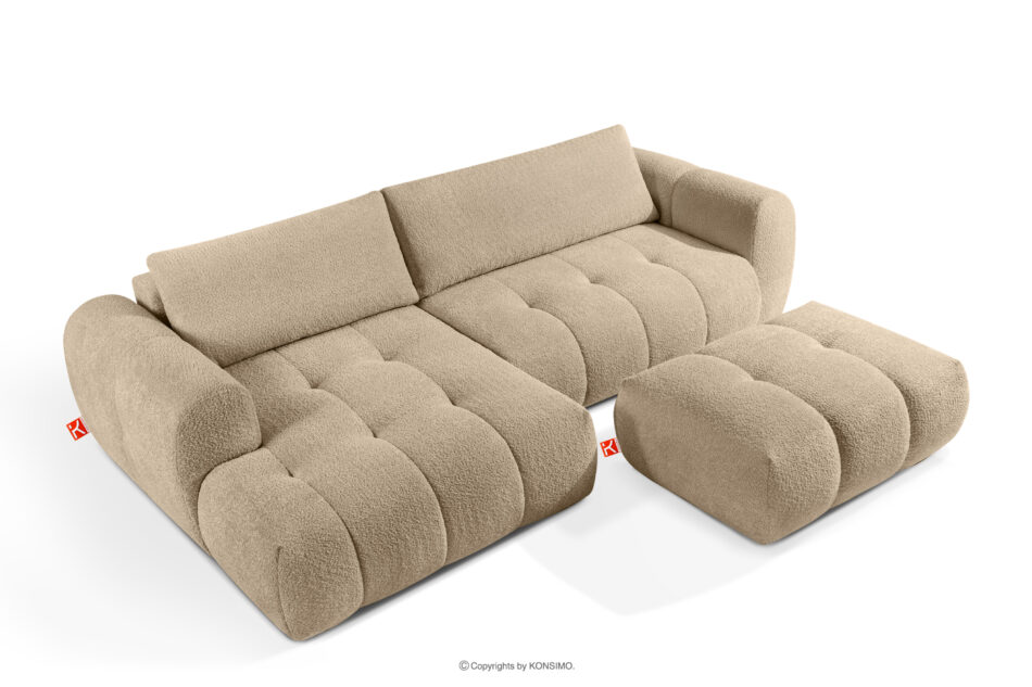 LIRA Narożnik w tkaninie boucle beżowy lewy beżowy - zdjęcie 6