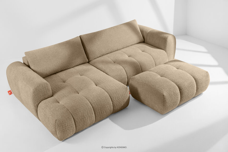 LIRA Narożnik w tkaninie boucle beżowy lewy beżowy - zdjęcie 19