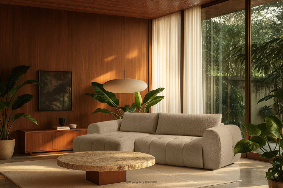 LIRA Narożnik w tkaninie boucle beżowy lewy beżowy - zdjęcie 22