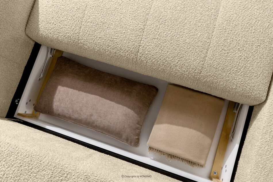 LIRA Narożnik w tkaninie boucle jasny beżowy lewy jasny beżowy - zdjęcie 16