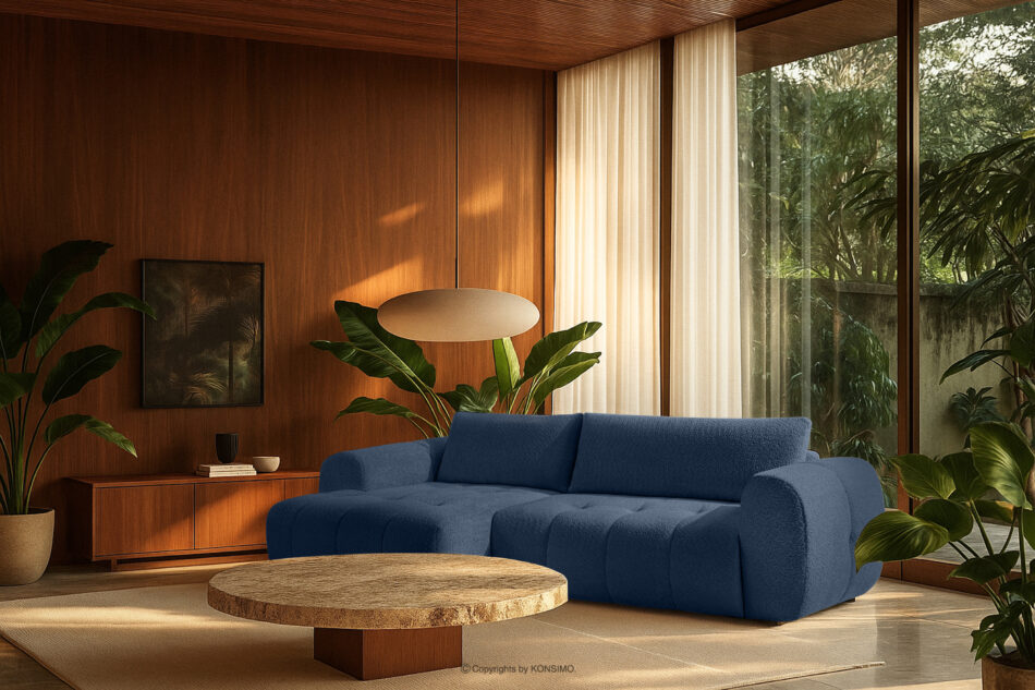 LIRA Narożnik boucle w stylu japandi granatowy lewy granatowy - zdjęcie 22