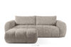 Sofa i puf w tkaninie boucle szary
