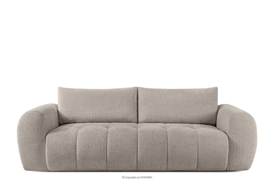LIRA Sofa i puf w tkaninie boucle szary szary - zdjęcie 4