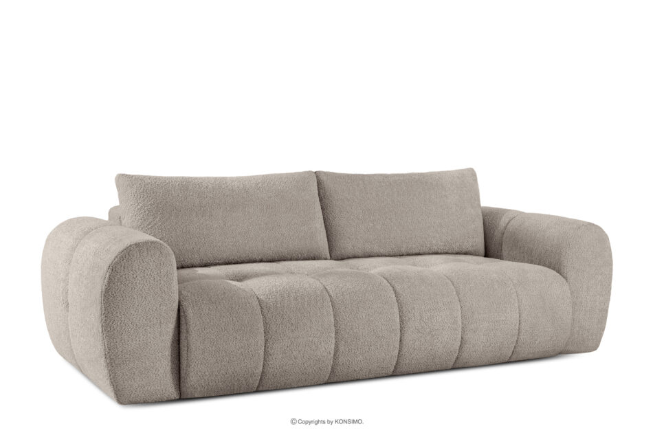 LIRA Sofa i puf w tkaninie boucle szary szary - zdjęcie 5