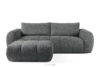 Sofa i puf boucle ciemny szary