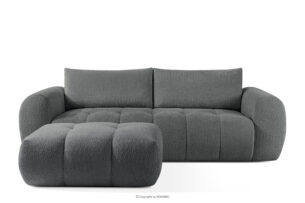 LIRA, https://konsimo.pl/kolekcja/lira/ Sofa i puf boucle ciemny szary ciemny szary - zdjęcie