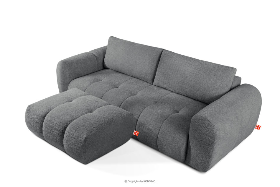 LIRA Sofa i puf boucle ciemny szary ciemny szary - zdjęcie 3