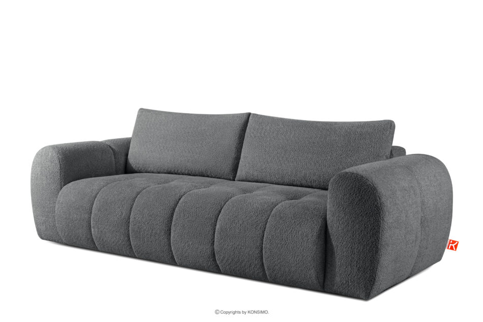 LIRA Sofa i puf boucle ciemny szary ciemny szary - zdjęcie 6