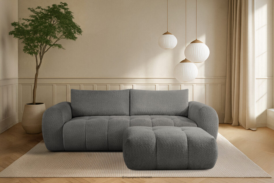 LIRA Sofa i puf boucle ciemny szary ciemny szary - zdjęcie 25
