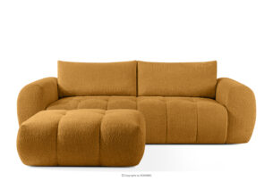 LIRA, https://konsimo.pl/kolekcja/lira/ Sofa i puf boucle miodowy miodowy - zdjęcie