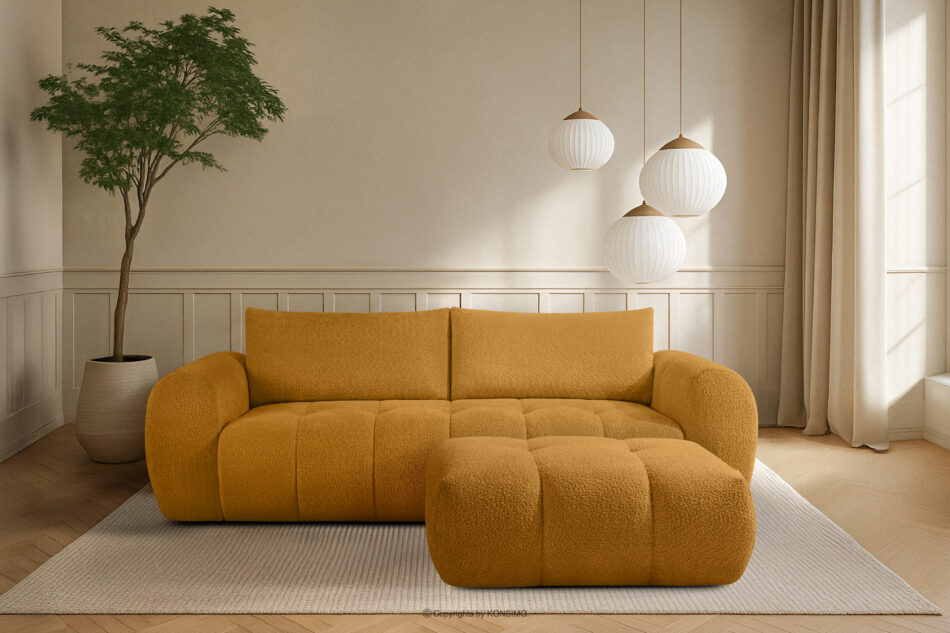 LIRA Sofa i puf boucle miodowy miodowy - zdjęcie 25