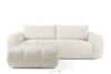 Sofa i puf w tkaninie boucle biały