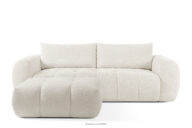 Sofa i puf w tkaninie boucle biały