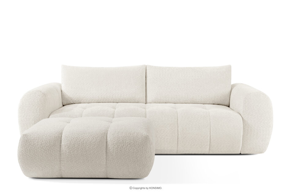 LIRA Sofa i puf w tkaninie boucle biały biały - zdjęcie 0