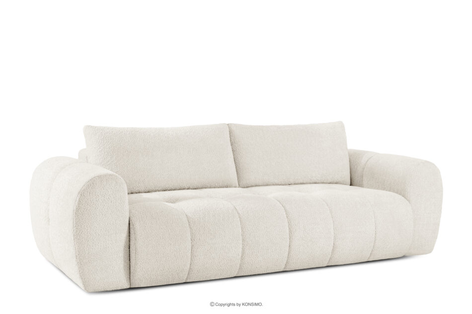 LIRA Sofa i puf w tkaninie boucle biały biały - zdjęcie 5