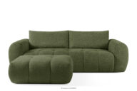 Sofa i puf boucle oliwkowy