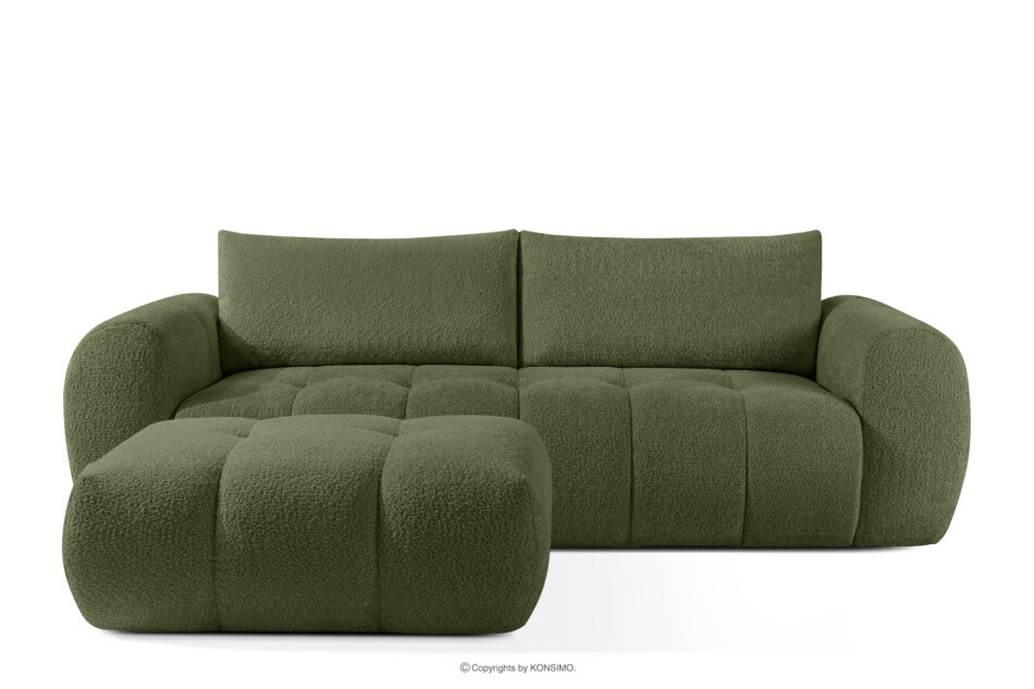 LIRA Sofa i puf boucle oliwkowy oliwkowy - zdjęcie 0
