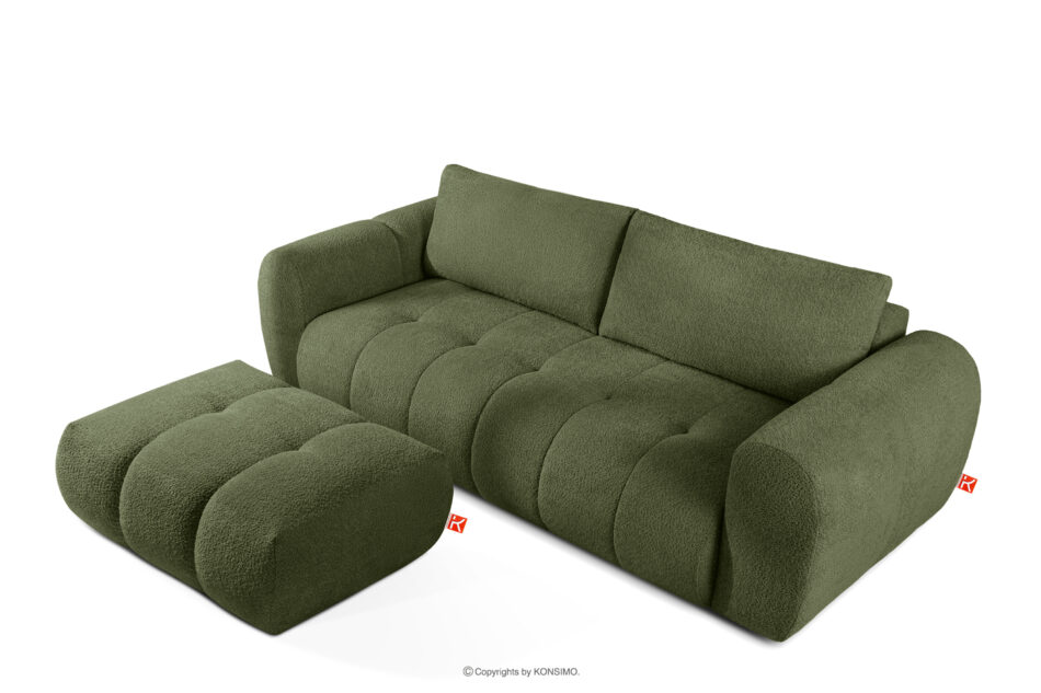 LIRA Sofa i puf boucle oliwkowy oliwkowy - zdjęcie 2