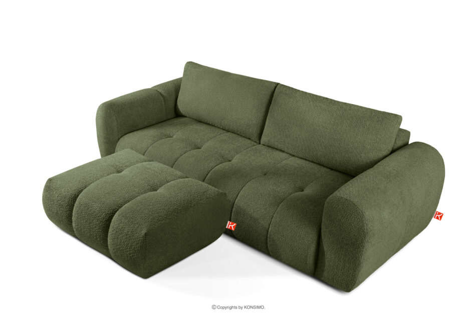 LIRA Sofa i puf boucle oliwkowy oliwkowy - zdjęcie 3