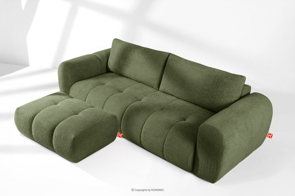 LIRA Sofa i puf boucle oliwkowy oliwkowy - zdjęcie 1