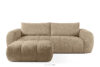 Sofa i puf w tkaninie boucle beżowy