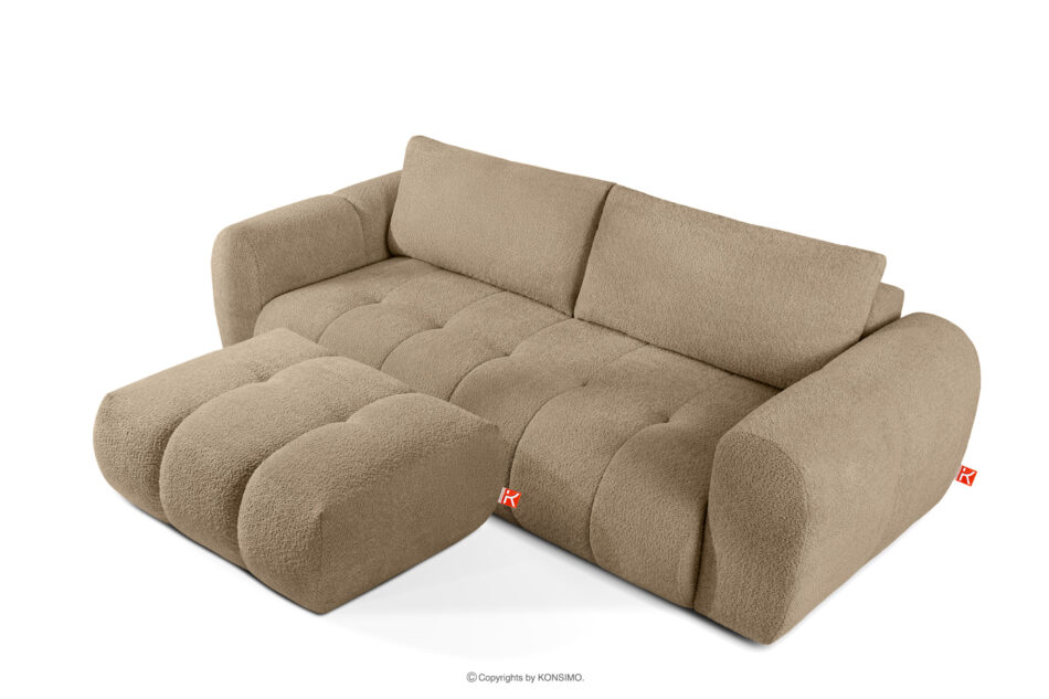 LIRA Sofa i puf w tkaninie boucle beżowy beżowy - zdjęcie 3
