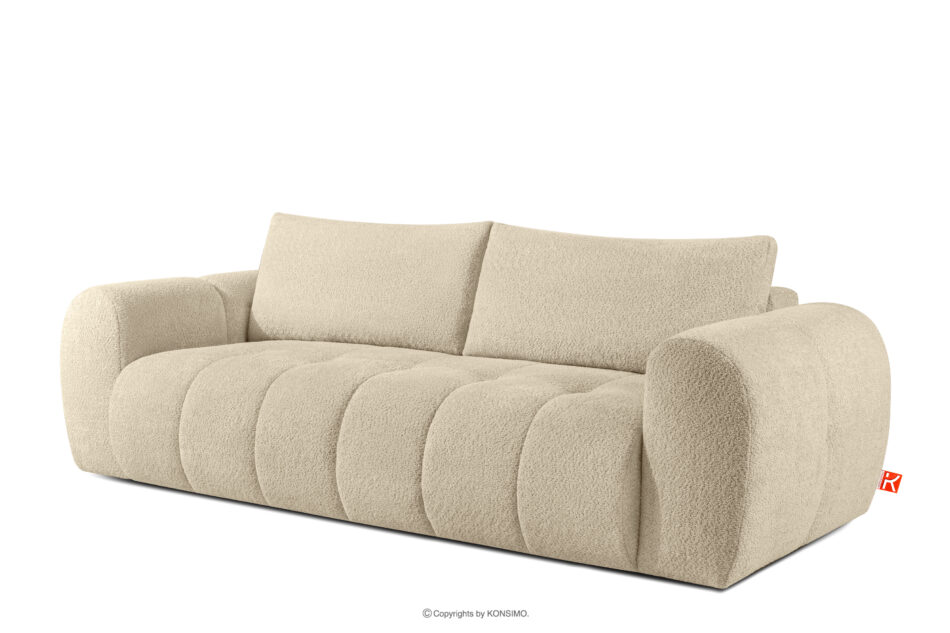 LIRA Sofa i puf w tkaninie boucle jasny beżowy jasny beżowy - zdjęcie 6