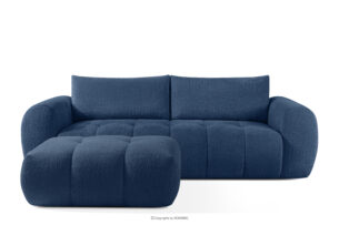 LIRA, https://konsimo.pl/kolekcja/lira/ Sofa i puf boucle granatowy granatowy - zdjęcie